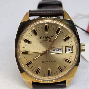 CAMY Gold Plated Superautomatic Club-Star (1 Brown Strap)